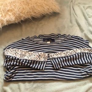 Francesca’s Blue Rain Striped Top